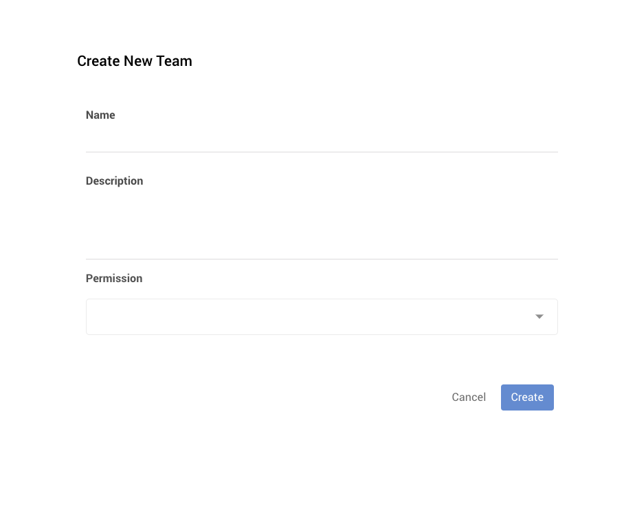Create New Team Create New Team