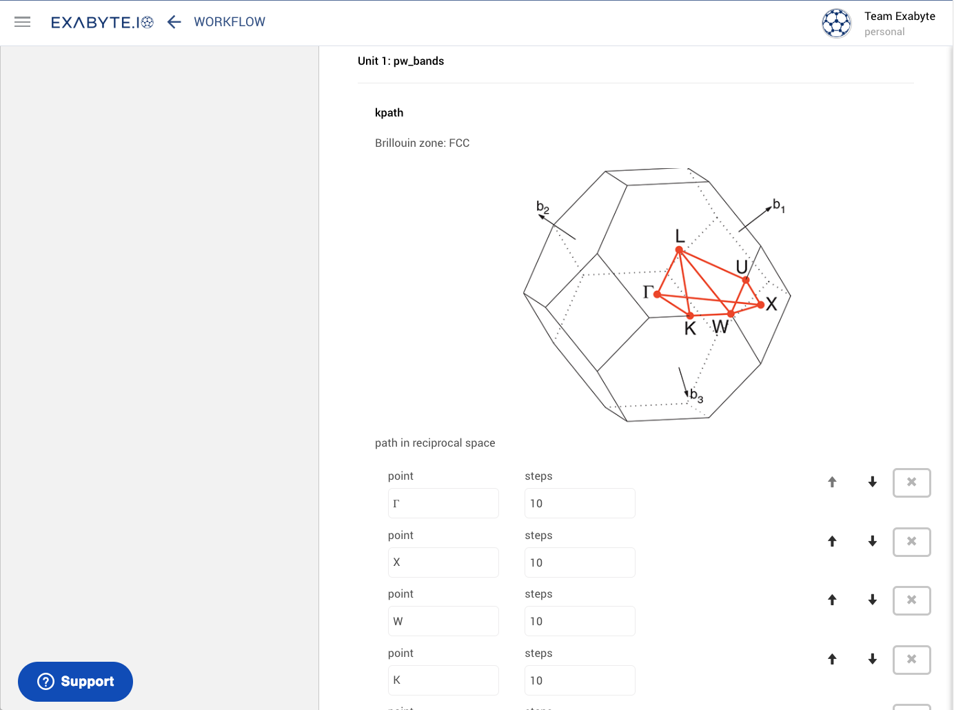 Paths in reciprocal space for dispersion calculations Paths in reciprocal space for dispersion calculations