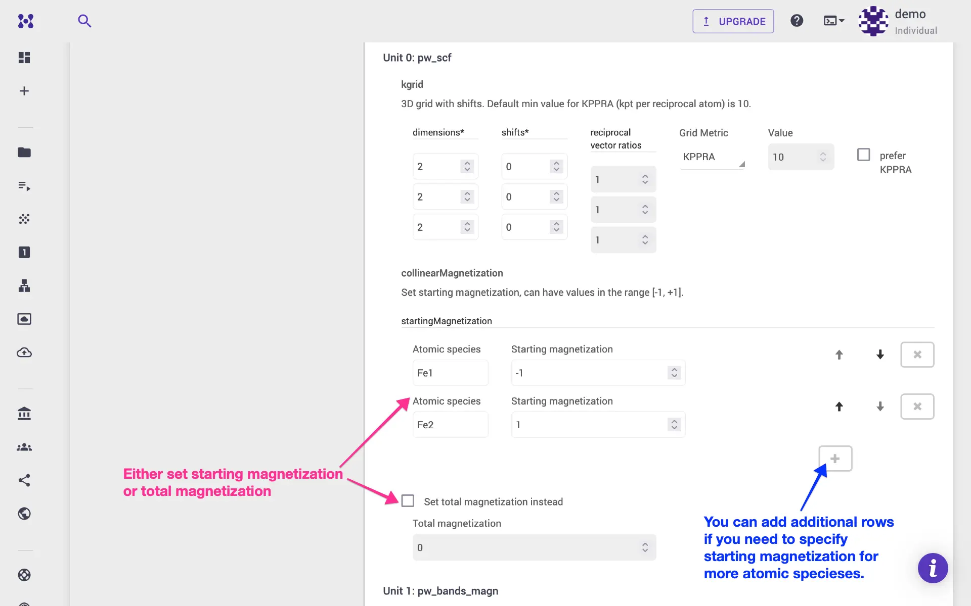 set starting magnetization set starting magnetization