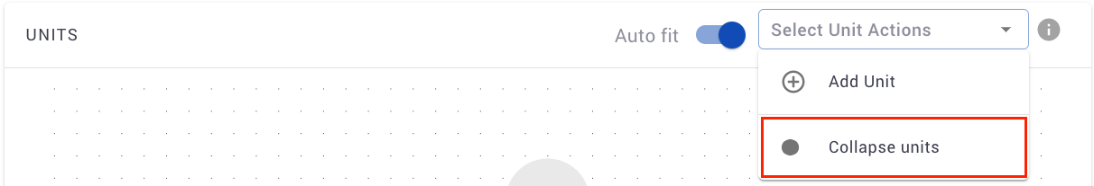 Collapse Units Action Collapse Unit Action